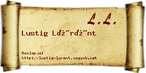 Lustig Lóránt névjegykártya