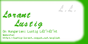 lorant lustig business card